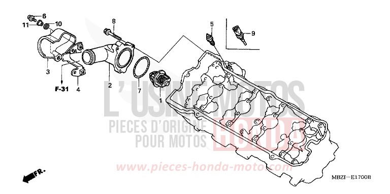 THERMOSTAT for CB600F Hornet QUASAR SILVER METALLIC (NHA48) from 2005